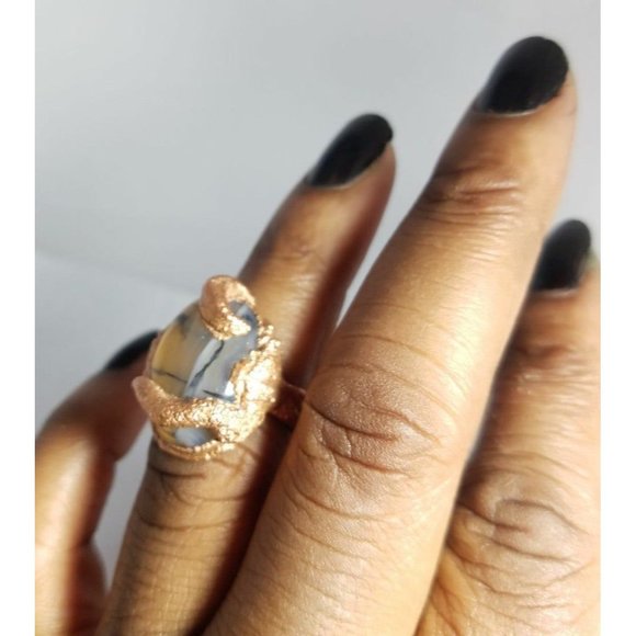 Tentacle copper agate Ring size 6.5 fantasy ring - Picture 9 of 12